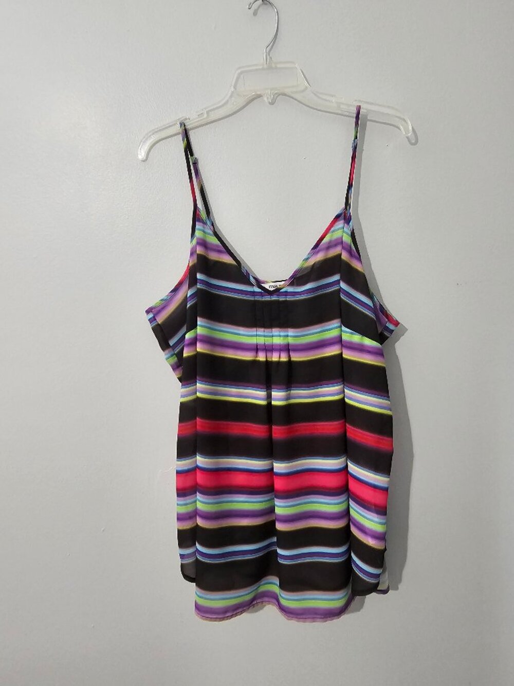 Maurices 2X Multicolor Striped V Neck Top
